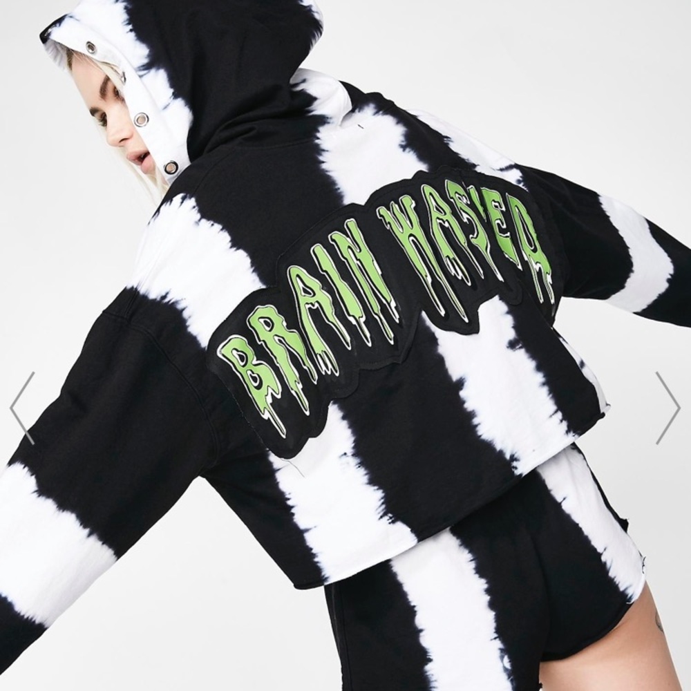 Brainwashed Tie Dye Crop Hoodie